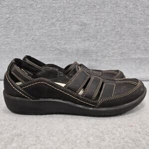 Clarks Cloudstoppers Sillian Stork Black Sandals Size 7
